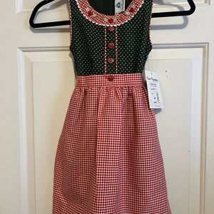 Isar-Trachten Girls' Apron Dress without Blouse, Green, Size 98 US 3